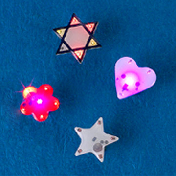 Flashing Geometric Shape Pins